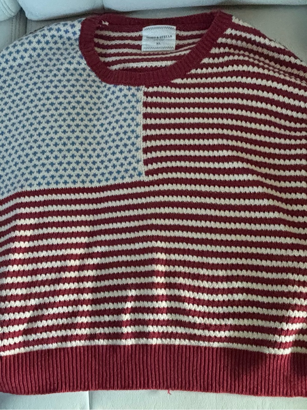 Soho & Stella XL Americana American Flag Knit Sweater Oversized